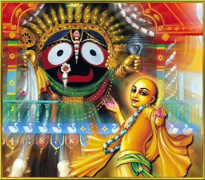 Chaitanya and Jagannatha on Cart