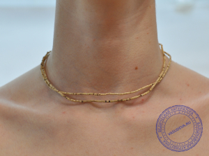 Кантхималы (бусы) из Туласи с Радха-кунды (мелкие). 2 ряда. 2 мм (эксклюзив).