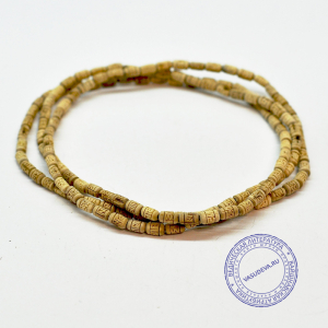 Кантхималы (бусы) из Туласи. 3 ряда. С Радха-кунды (эксклюзив). Средние. Светлые. Рисунок Шри Радхе.