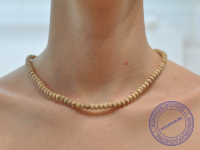 Кантхималы (бусы) из Туласи. 1 ряд. С Радха-кунды (эксклюзив). Средние. Светлые.