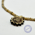 Кантхималы (бусы) из Туласи. 1,5 ряда. С кулоном "Шри Радха". С Радха-кунды (эксклюзив). Светлые.