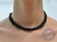 Кантхималы (бусы) из Туласи. 3 ряда. С Радха-кунды (эксклюзив). Средние. Темные.